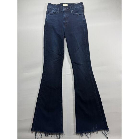 Mother Women's The Weekender Fray Flare Blue Stretch Denim Jeans - Size 24x30 - Picture 1 of 7